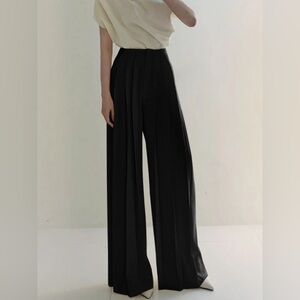 Commense NWT Black Pleated High Waist Wide Leg Pants size small